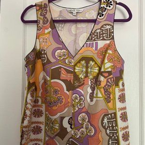 Trina Turk Isleton Print Top Grapefruit Multicolor